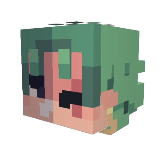 Tractility Minecraft avatar head, 3D render