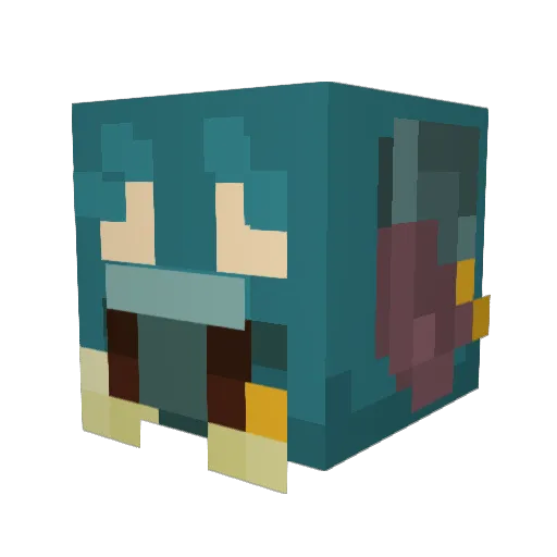 Tractionslasher Minecraft avatar head, 3D render