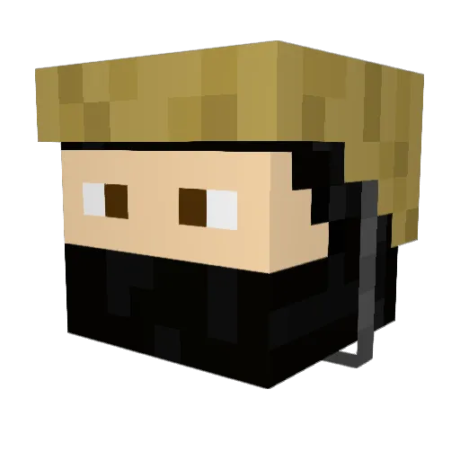TractoMan10 Minecraft avatar head, 3D render