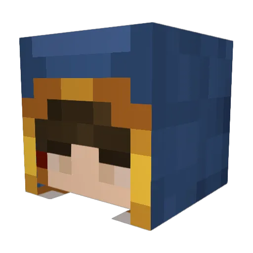 TraddyTV Minecraft avatar head, 3D render