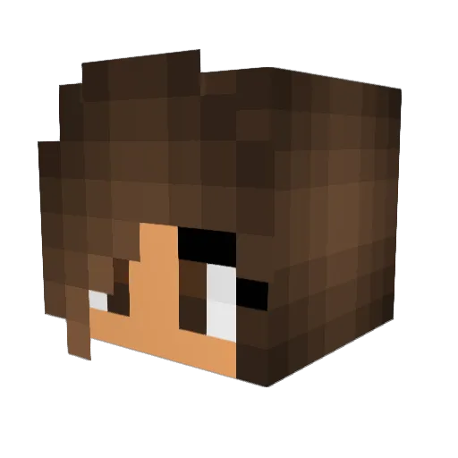 TraeRae Minecraft avatar head, 3D render