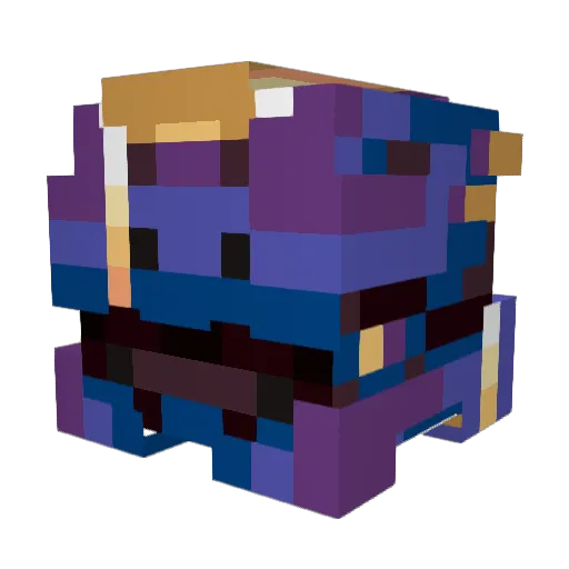 Traffi_ Minecraft avatar head, 3D render