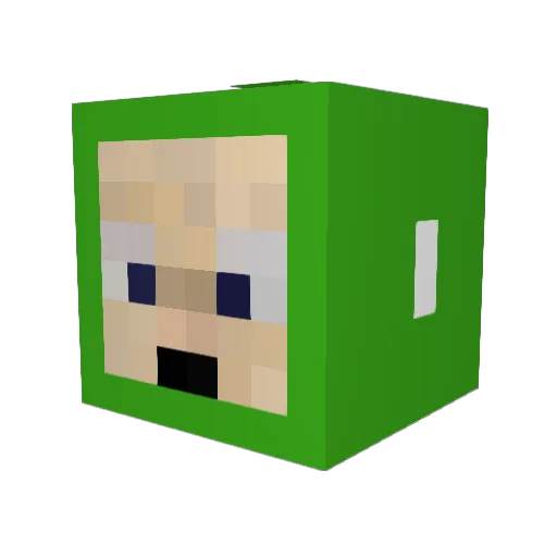Tragid Minecraft avatar head, 3D render