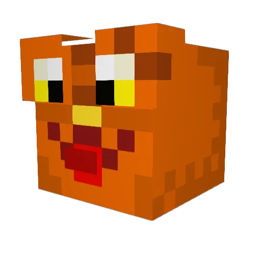 Tragodile Minecraft avatar head, 3D render