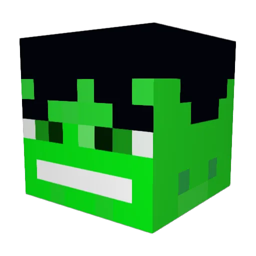 Trahloc Minecraft avatar head, 3D render
