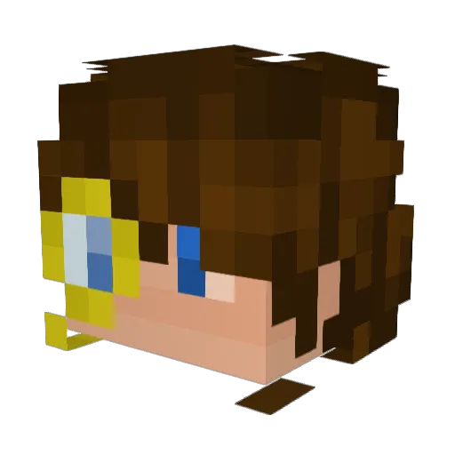 TrainTec Minecraft avatar head, 3D render