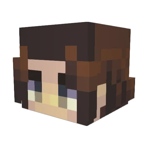 Trainchann Minecraft avatar head, 3D render