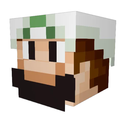 TrainerIsaac Minecraft avatar head, 3D render