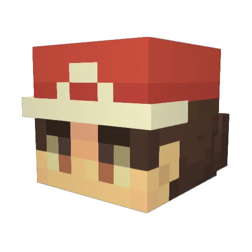 Trainer_Aby Minecraft avatar head, 3D render