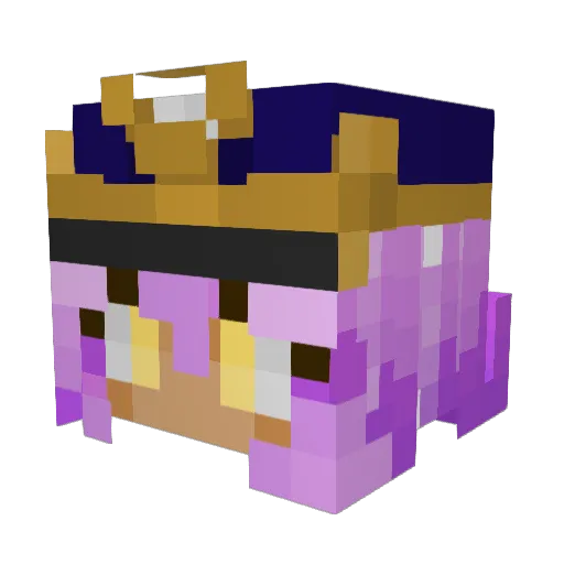 Trainocat Minecraft avatar head, 3D render