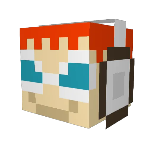 Traitorious Minecraft avatar head, 3D render