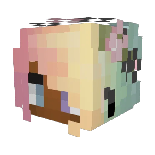 Trakione Minecraft avatar head, 3D render