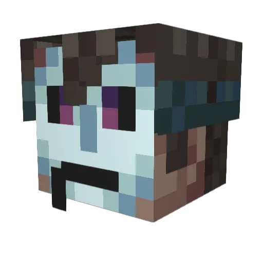 Tramzz Minecraft avatar head, 3D render