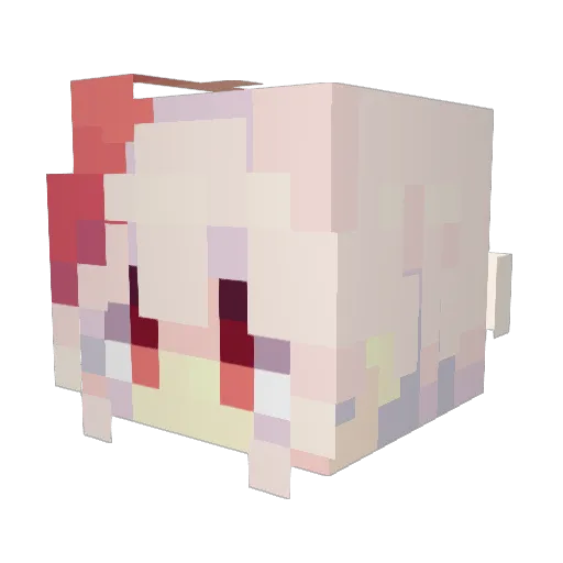 Trandu Minecraft avatar head, 3D render