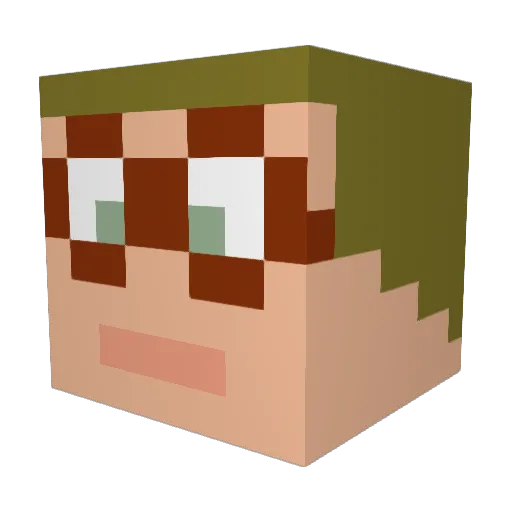Trangnarn Minecraft avatar head, 3D render