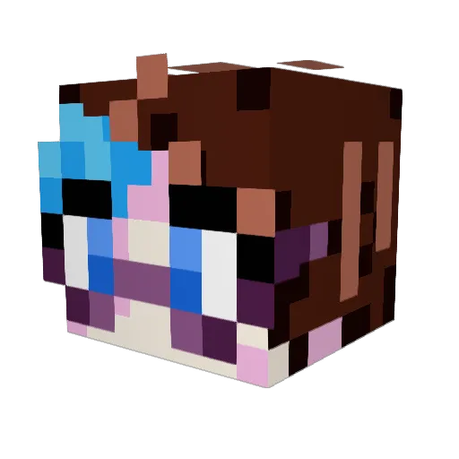 TransMonikaOff Minecraft avatar head, 3D render