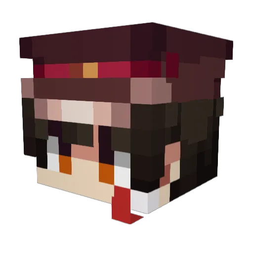 TransSkittle Minecraft avatar head, 3D render