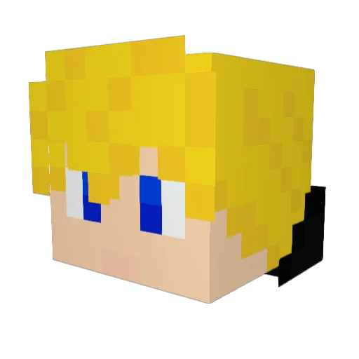 Transformicer Minecraft avatar head, 3D render