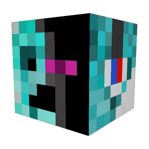 TransitGamer Minecraft avatar head, 3D render
