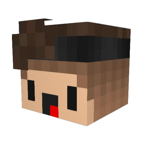 Transqxual Minecraft avatar head, 3D render