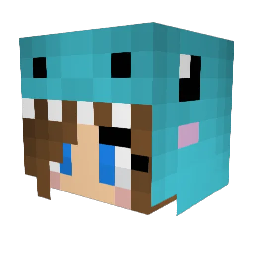 TrapperCreepers Minecraft avatar head, 3D render