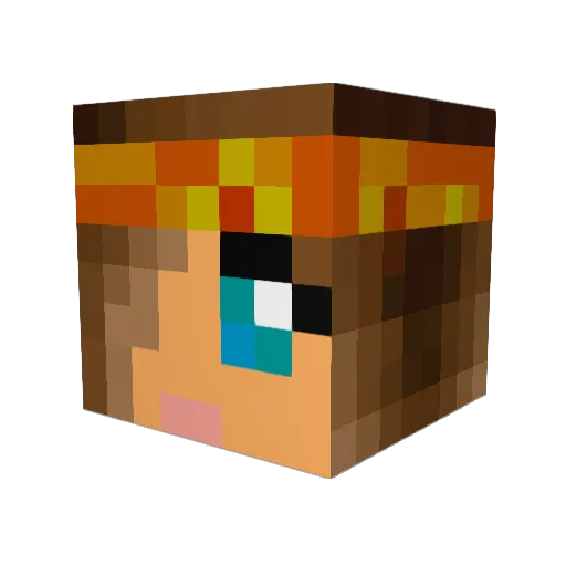 TrashBrosse Minecraft avatar head, 3D render