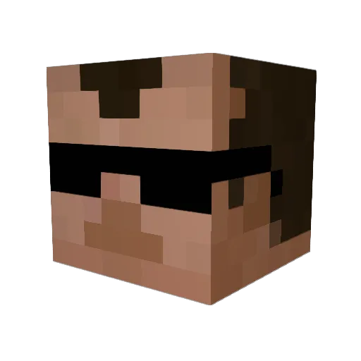 TrashBuda Minecraft avatar head, 3D render