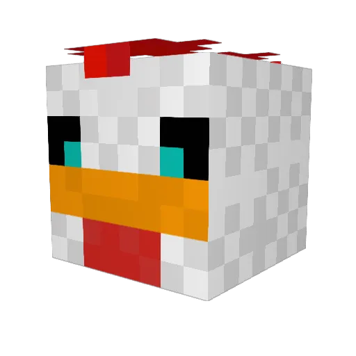 TrashCat Minecraft avatar head, 3D render
