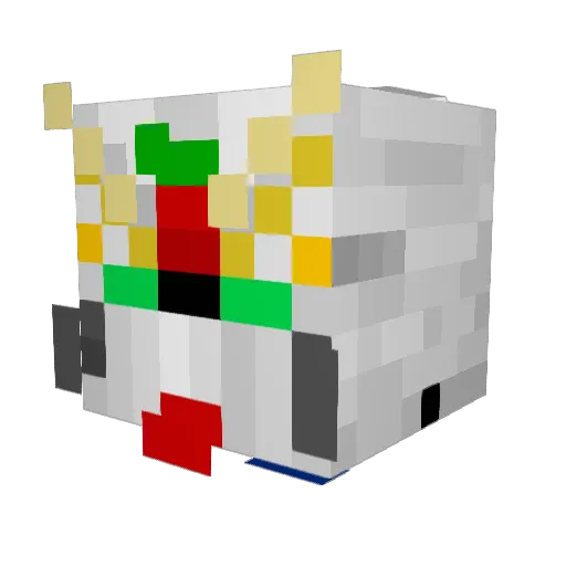 TrashParka Minecraft avatar head, 3D render