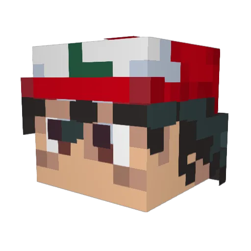 Trash_Red_Panda Minecraft avatar head, 3D render