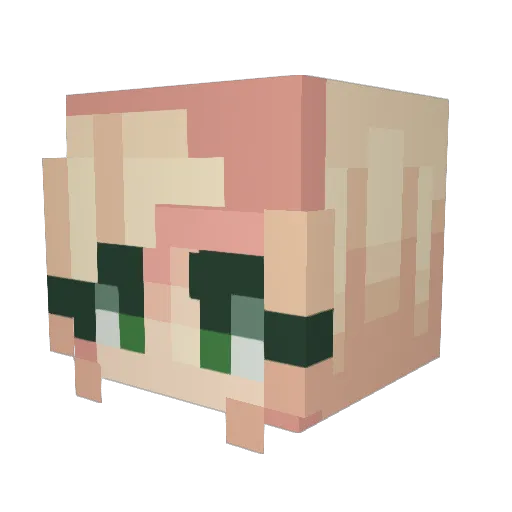 Trashella Minecraft avatar head, 3D render