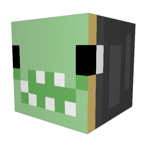 Trashleee Minecraft avatar head, 3D render