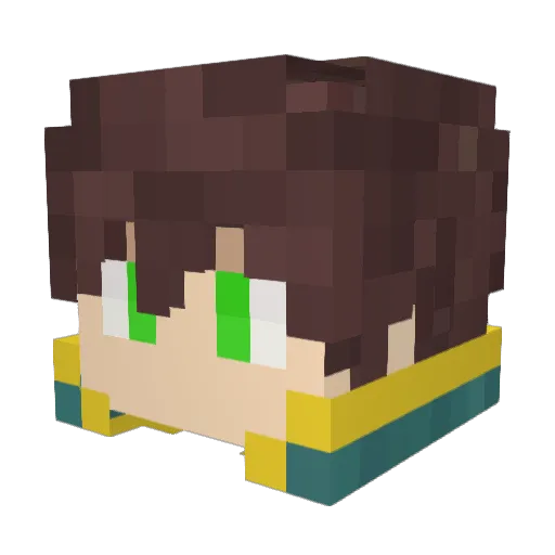 TrashzumaDio Minecraft avatar head, 3D render