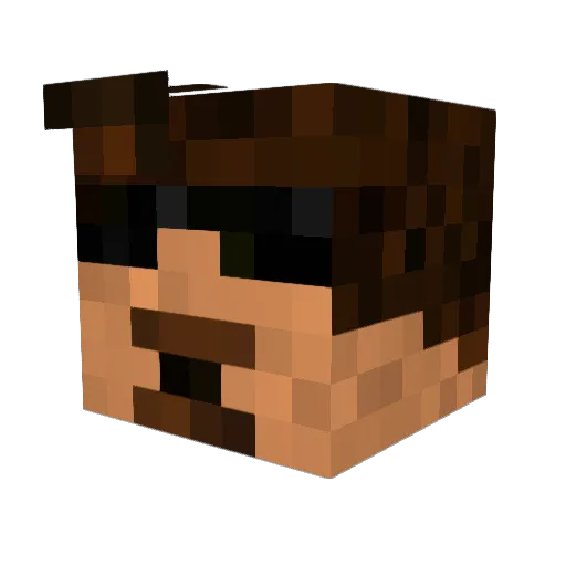 Traukor Minecraft avatar head, 3D render