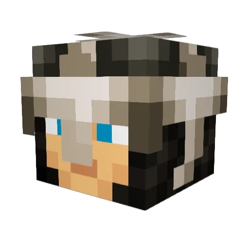 Traumed Minecraft avatar head, 3D render
