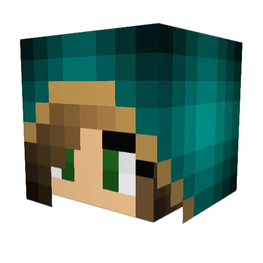 Travel10 Minecraft avatar head, 3D render
