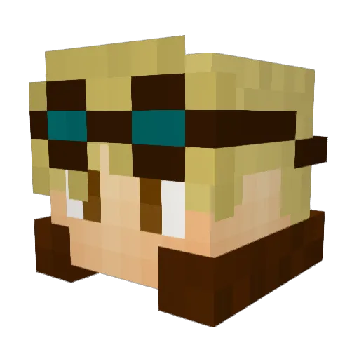 TravelZ Minecraft avatar head, 3D render