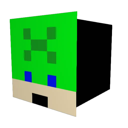 TravixMan Minecraft avatar head, 3D render
