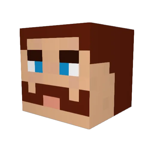 Travvv Minecraft avatar head, 3D render