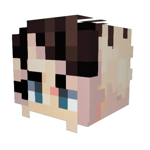 Traxialspace Minecraft avatar head, 3D render