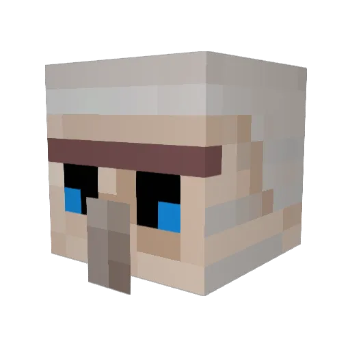 Trayned Minecraft avatar head, 3D render