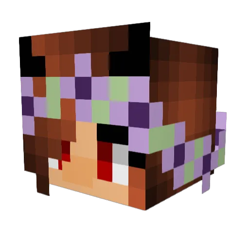 TrazRae Minecraft avatar head, 3D render