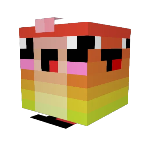 Trazzum Minecraft avatar head, 3D render