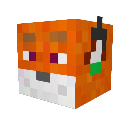 TreacleFox Minecraft avatar head, 3D render