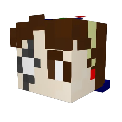 TreasureCode Minecraft avatar head, 3D render