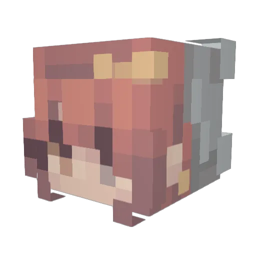 TreasureStar Minecraft avatar head, 3D render