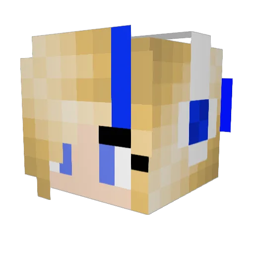 TreasureWelcome Minecraft avatar head, 3D render