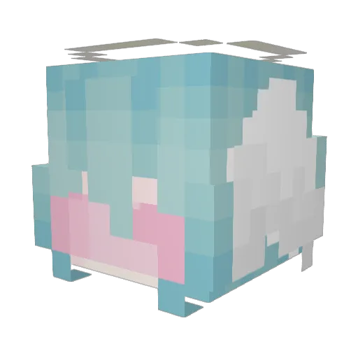 TreasureXxX Minecraft avatar head, 3D render