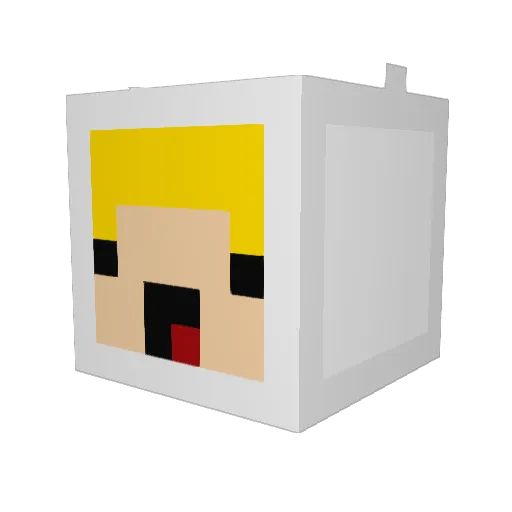 Trebonus Minecraft avatar head, 3D render