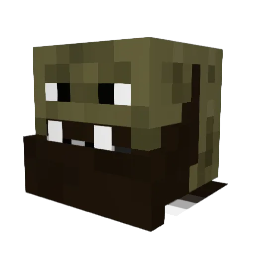 Trectuse Minecraft avatar head, 3D render